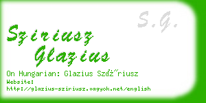 sziriusz glazius business card